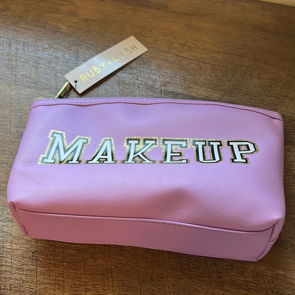Purple “Makeup” Ruby + Cash dome pouch